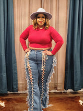 Load image into Gallery viewer, Kiyanna Lace Jeans
